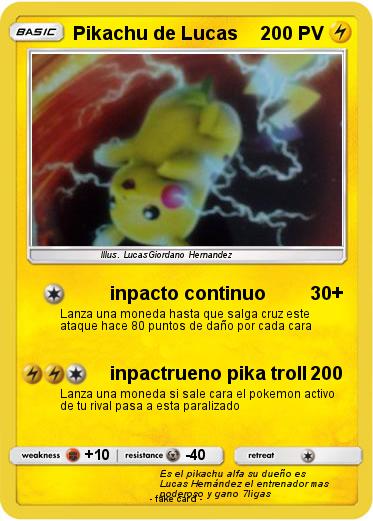 Pokemon Pikachu de Lucas