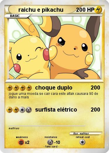 Pokemon raichu e pikachu