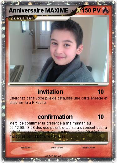 Pokemon Anniversaire MAXIME