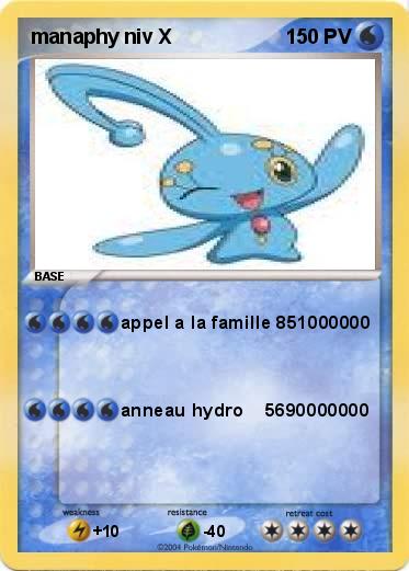 Pokemon manaphy niv X