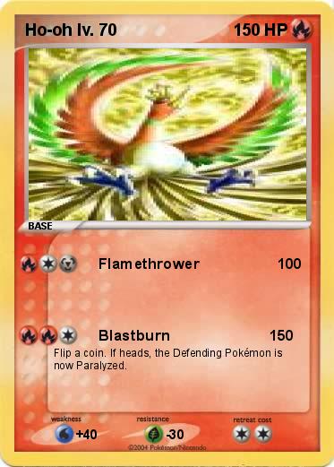 Pokemon Ho-oh lv. 70                    