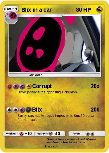 Pokemon Blix in a car