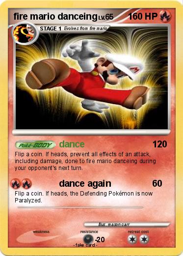 Pokemon fire mario danceing