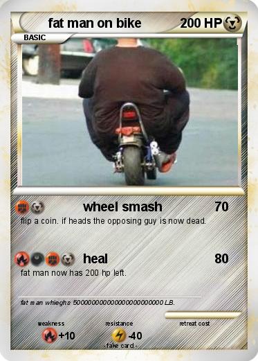 Pokemon fat man on bike
