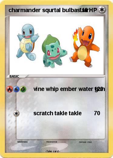 Pokemon charmander squrtal bulbasuar