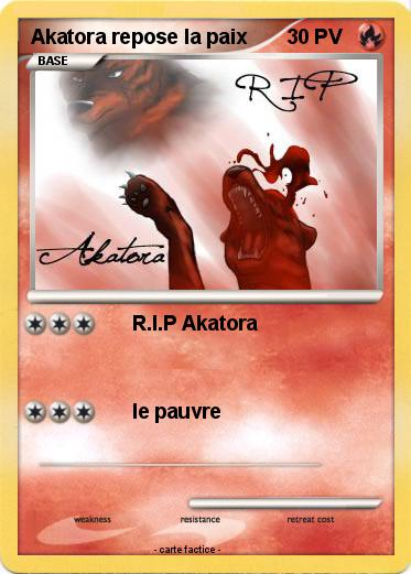 Pokemon Akatora repose la paix