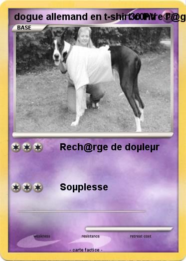 Pokemon dogue allemand en t-shirt c0ntre l'@gressif