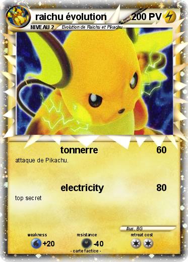 Pokemon raichu évolution