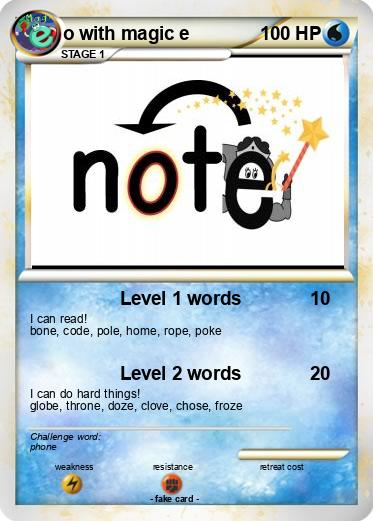 Pokemon o with magic e
