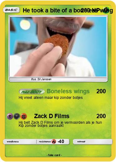 Pokemon He took a bite of a boneless wing