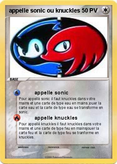 Pokemon appelle sonic ou knuckles