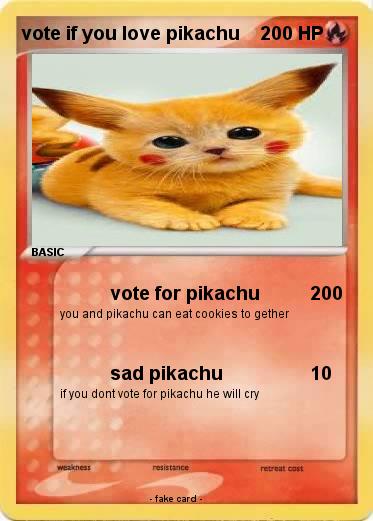 Pokemon vote if you love pikachu