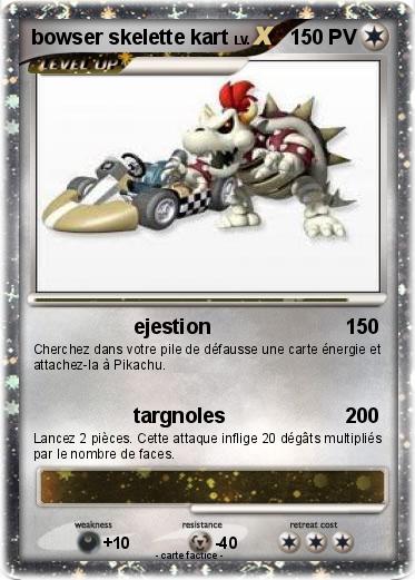 Pokemon bowser skelette kart