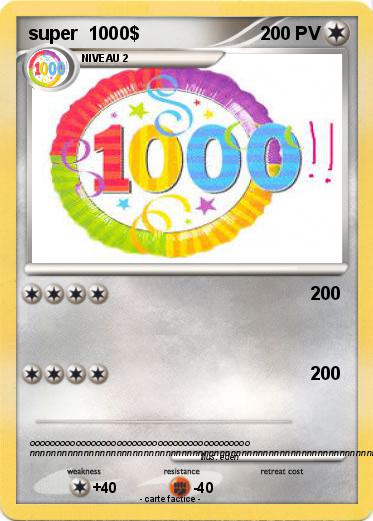 Pokemon super  1000$