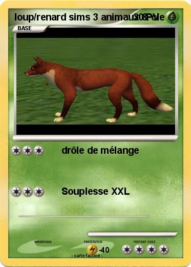 Pokemon loup/renard sims 3 animaux & cie