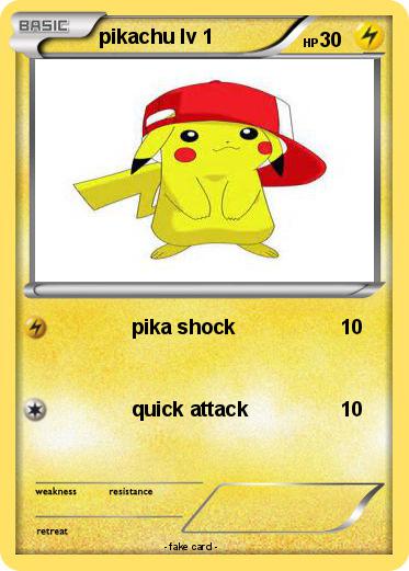 Pokemon pikachu lv 1