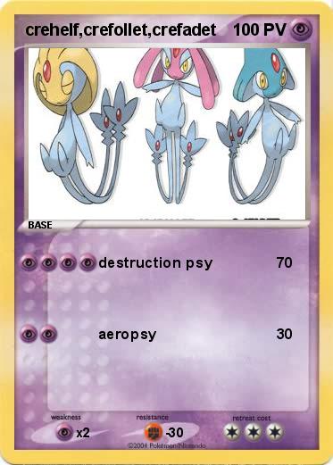 Pokemon crehelf,crefollet,crefadet