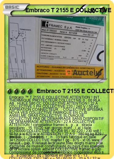 Pokemon Embraco T 2155 E COLLECTIVE