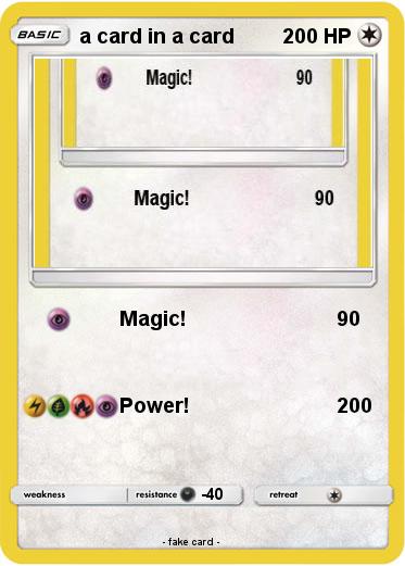 Pokemon a card in a card
