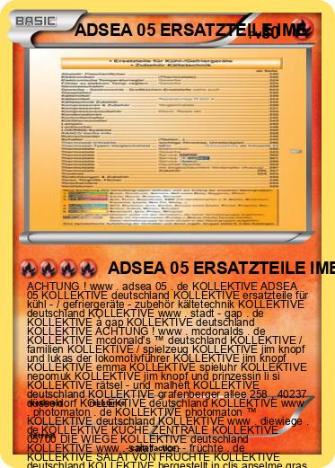 Pokemon ADSEA 05 ERSATZTEILE IME