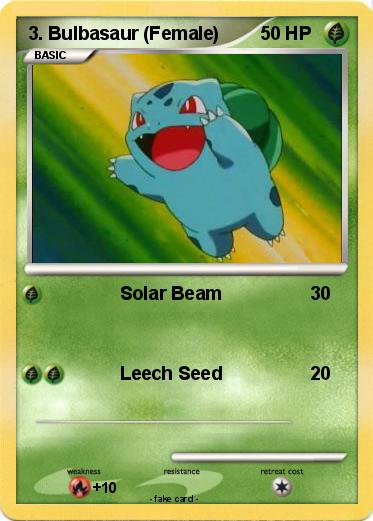 Pokemon 3. Bulbasaur (Female)