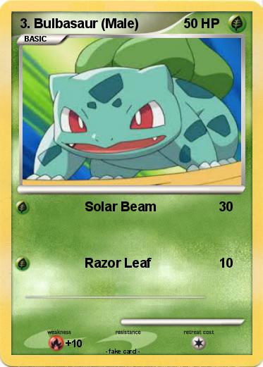 Pokemon 3. Bulbasaur (Male)