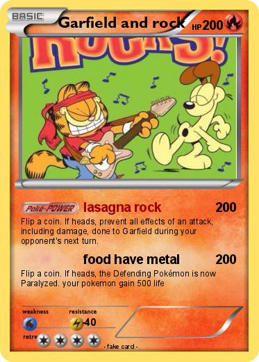 Pokemon Garfield and rock
