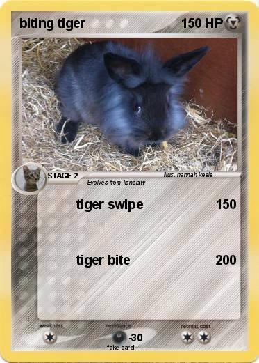 Pokemon biting tiger