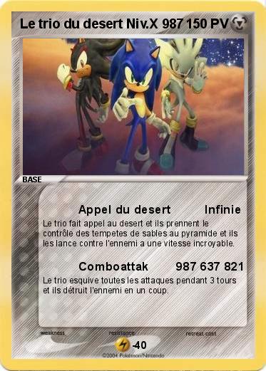 Pokemon Le trio du desert Niv.X 987