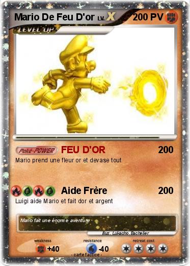Pokemon Mario De Feu D'or