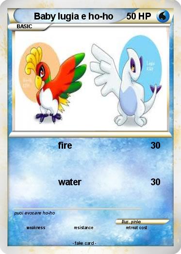 Pokemon Baby lugia e ho-ho