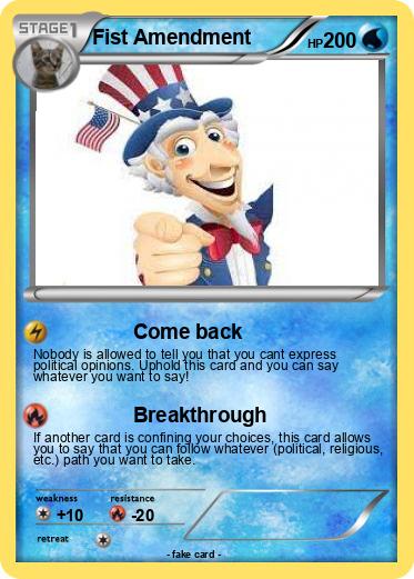 Pokemon Fist Amendment