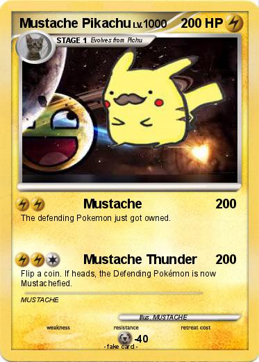Pokemon Mustache Pikachu