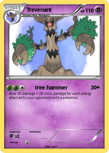 Pok mon Trevenant  3 3 tree hammer My Pokemon  Card