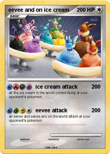 Pokemon eevee and on ice cream