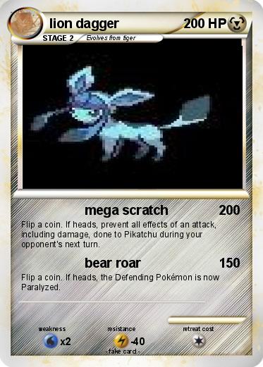 Pokemon lion dagger