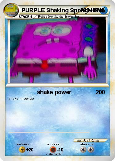 Pokemon PURPLE Shaking Sponge Bob