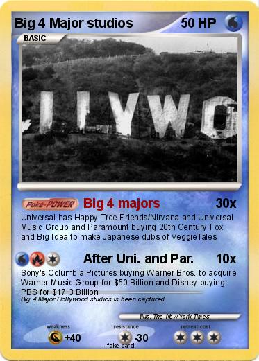 Pokemon Big 4 Major studios