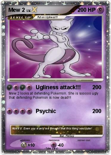 Pokémon Mew 2 30 30 - Ugliness attack!!! - My Pokemon Card