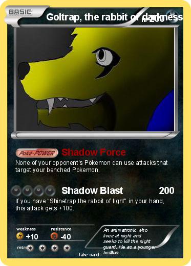 Pokemon Goltrap, the rabbit of darkness