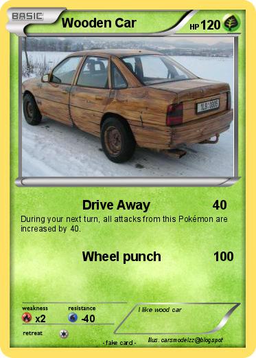 Pokemon Wooden Car