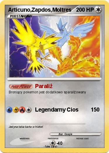Pokemon Articuno,Zapdos,Moltres