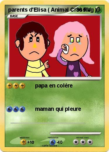 Pokemon parents d'Elisa ( Animal Crossing )