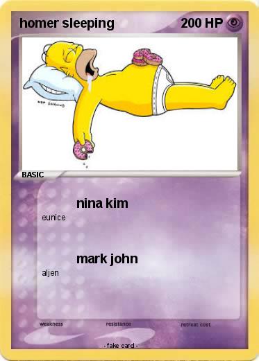 Pokemon homer sleeping