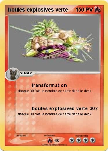 Pokemon boules explosives verte