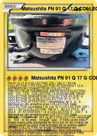 Pokemon Matsushita FN 91 Q 17 G COLLECTIVE