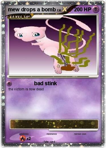 Pokemon mew drops a bomb