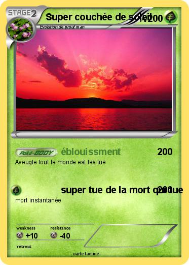 Pokemon Super couchée de soleil
