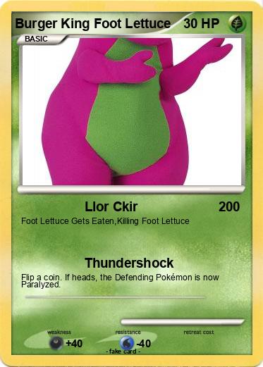 Pokemon Burger King Foot Lettuce