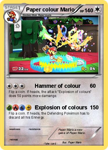 Pokemon Paper colour Mario